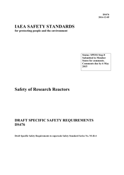 Draft Safety Requirements on Safety of Research Reactors