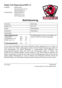 Beitrittsantrag - Rugby Club Regensburg 2000