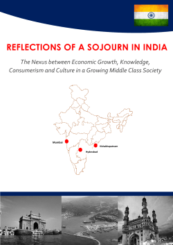 REFLECTIONS OF A SOJOURN IN INDIA
