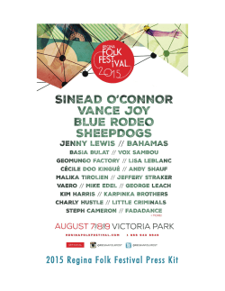 2015 Regina Folk Festival Press Kit
