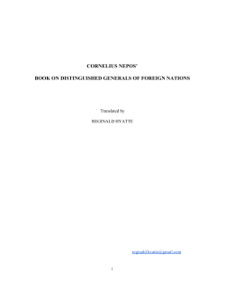 CORNELIUS NEPOS` BOOK ON DISTINGUISHED GENERALS OF