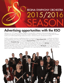 RSO`s complete 2015 - 2016 season advertising rate card.