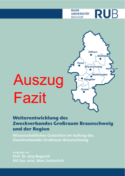 Weiterentwicklung des Zweckverbandes GroÃraum Braunschweig