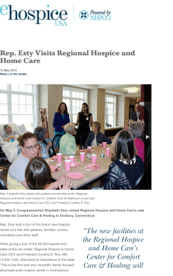 Rep Esty Visits Regional Hospice and Home Care |ehospice.com