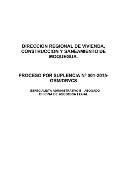 DIRECCION REGIONAL DE VIVIENDA, CONSTRUCCION Y