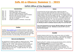 AT-A-GLANCE - Summer Session 1