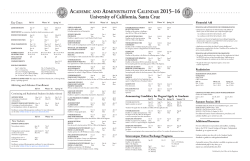 2015-16 Academic and Administrative Calendar, Single Page