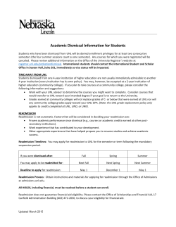Student Academic Dismissal Information