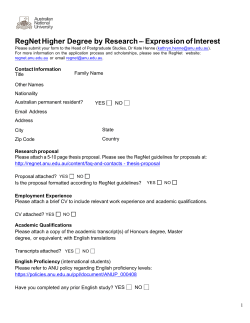RegNet Higher Degree by Research -