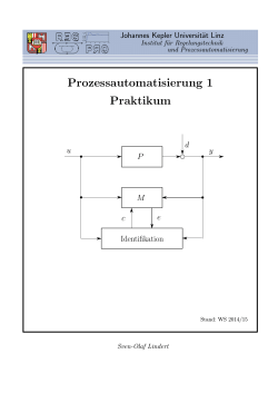 Prozessautomatisierung 1 Praktikum - Institute of Automatic Control