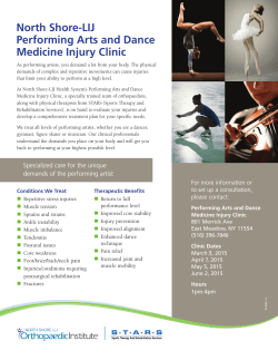 North Shore-LIJ Performing Arts and Dance Medicine Injury Clinic