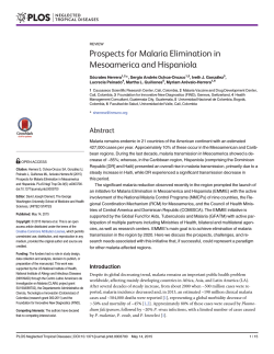 malaria elimination Mesoamerica