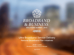 Ultra Broadband Service Delivery