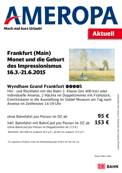 Frankfurt (Main) Monet und die Geburt des Impressionismus 16.3