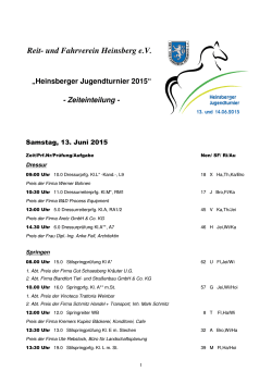 Zeiteinteilung Jugendturnier 2015 - Reit