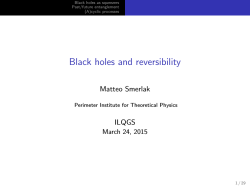 Black holes and reversibility