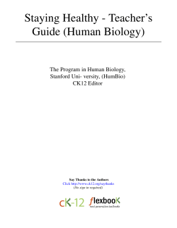 1 Staying Healthy - Teacher`s Guide (Human Biology)