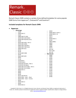 Remark Classic OMR contains a variety of pre