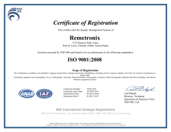 Certificate of Registration Remetronix