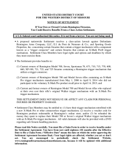 Notice - Remington Arms Class Action Settlement