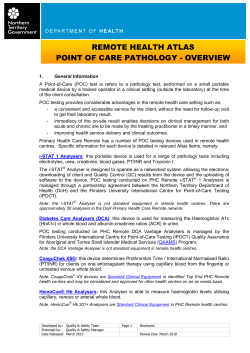 Point of Care pathology - Overview