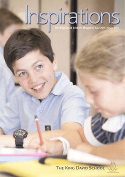 The King David School`s Magazine April 2015 Nisan 5775