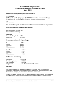 Aktueller Bericht des Wegmeisters Eberhard - Rems