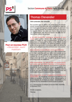 Thomas Chevandier - Le Renouveau Socialiste #Paris20