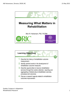 Measuring What Matters in Rehabilitation
