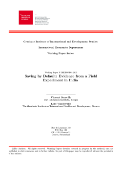 Saving by Default: Evidence from a Field Experiment in India