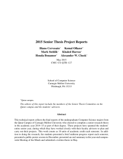 2015 Senior Thesis Project Reports