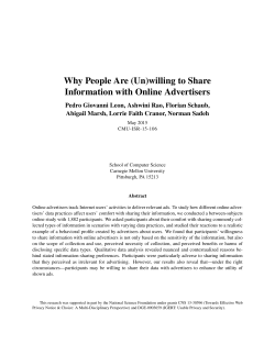 willing to Share Information with Online Advertisers