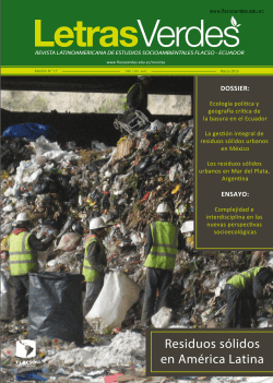 EcologÃ­a polÃ­tica y geografÃ­a crÃ­tica de la basura en el Ecuador
