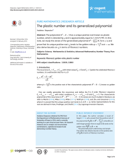 The plastic number and its generalized polynomial