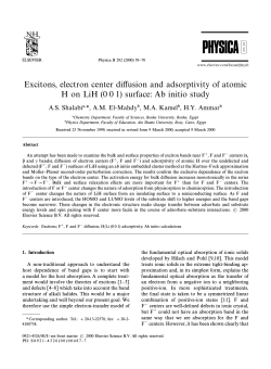 Excitons, electron center di!usion and adsorptivity of atomic H on LiH