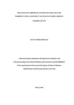 INFLUENCE OF CORPORATE GOVERNANCE PRACTICES ON