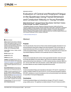 Evaluation of Central and Peripheral Fatigue in the Quadriceps