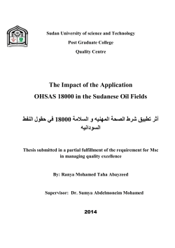 The Impact of the Application OHSAS 18000 in the Sudanese Oil
