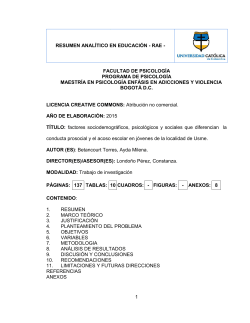 RAE No - Universidad Catolica de Colombia
