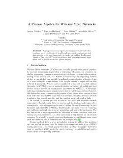 A Process Algebra for Wireless Mesh Networks