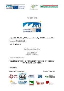 The Energy of the City 2nd Open Day BIBLIOTECA - Republic-Med