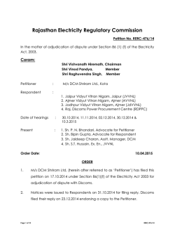 - The Rajasthan Electricity Regulatory Commission