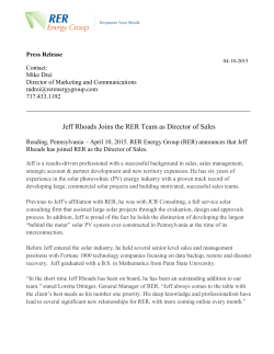 Jeff Rhoads Joins the RER Team as Director of Sales