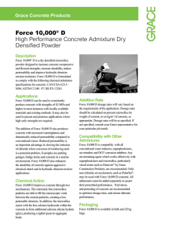 Force 10,000&Acirc;&reg; D High Performance Concrete Admixture
