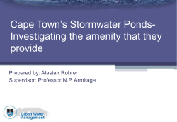 Cape Town`s Stormwater Ponds- Investigating the amenity that they