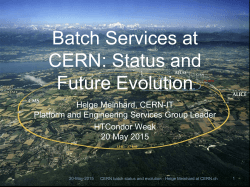 Evolution of Batch Services at CERN