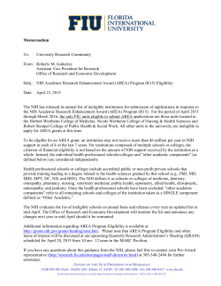 NIH AREA R15 Eligibility - FIU Research