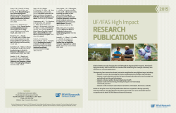 2015 High Impact Publication - IFAS Research