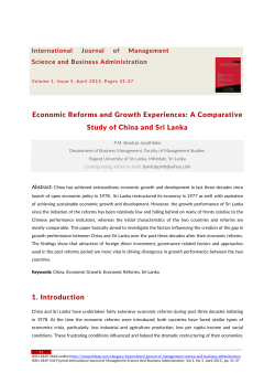 Economic Reforms and Growth Experiences: A