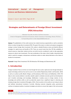 Strategies and Determinants of Foreign Direct
